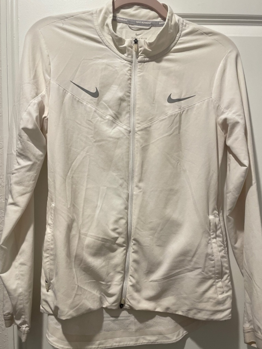 Nike Running Lightweight Jacket White Double Reflective Swoosh